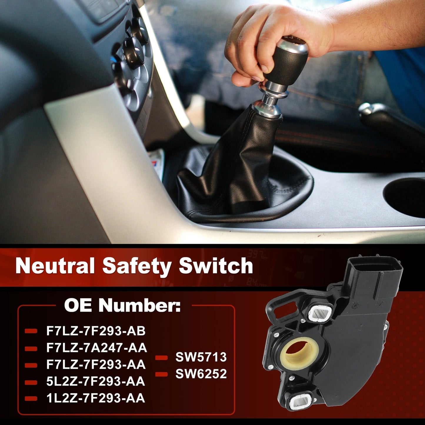 Neutral Position Safety Switch F7LZ7F293AB for Ford F150 F250 F350 E150 E250 (1997–2003)