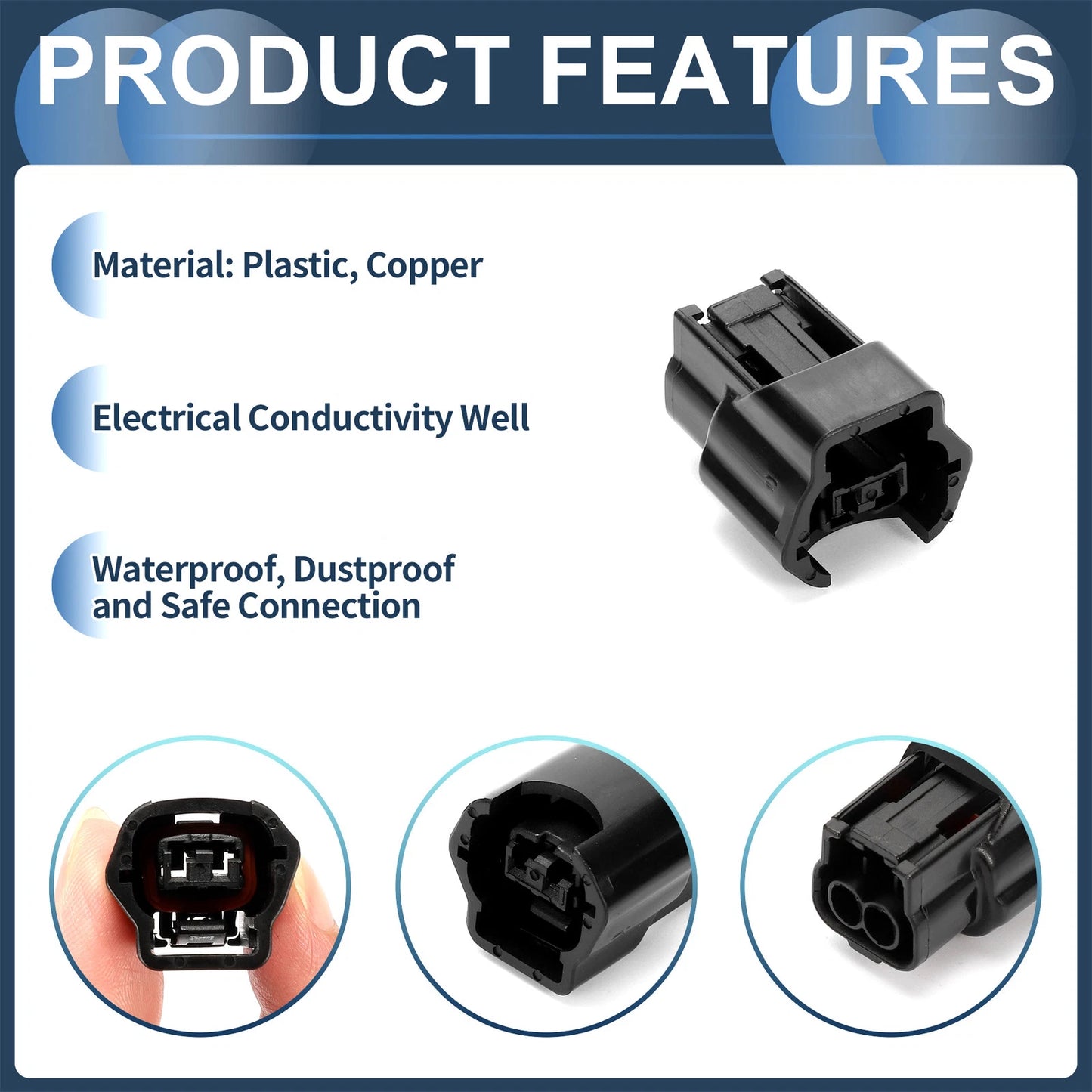 2 Pin Fuel Injector Waterproof Connector Plug for Nissan