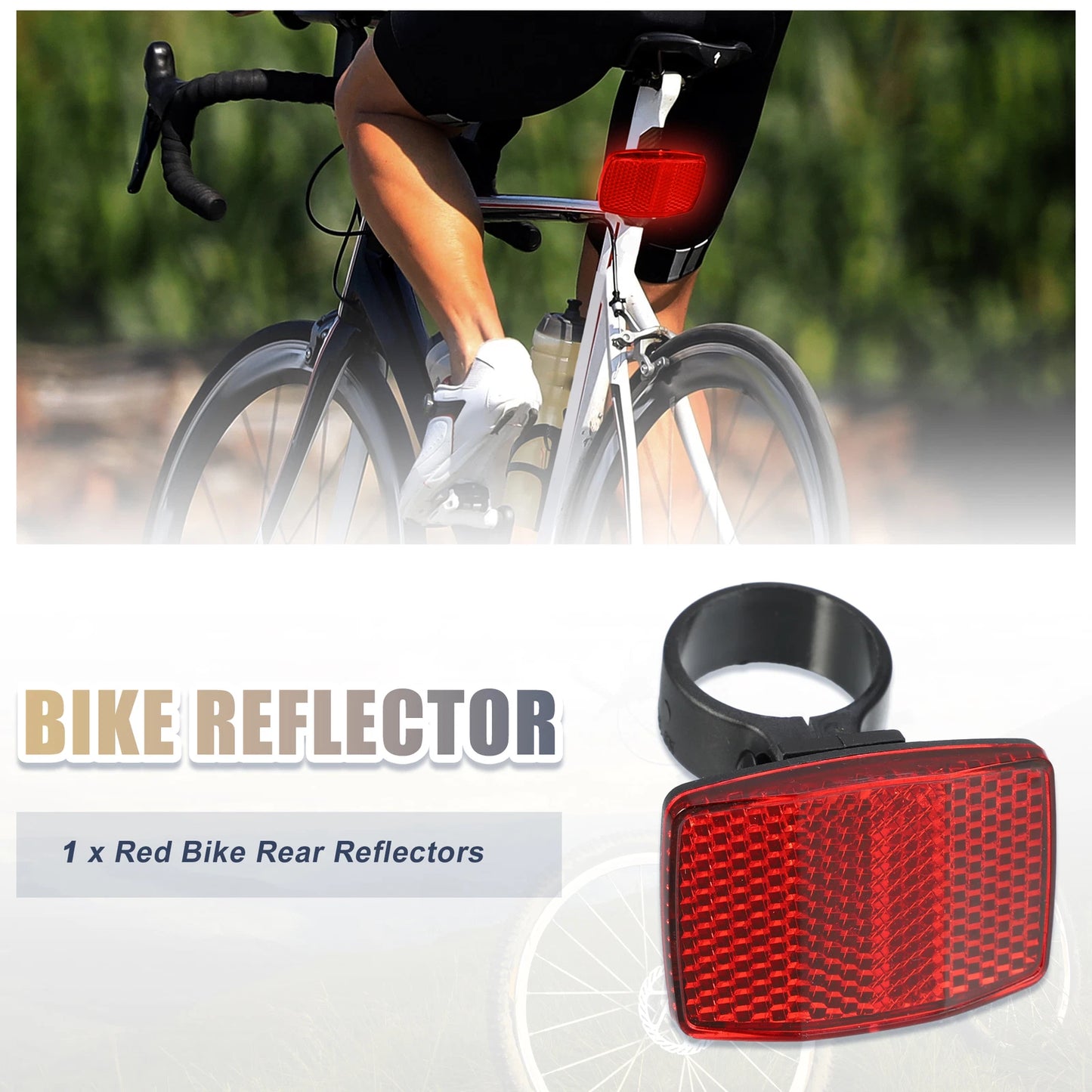 Bike Reflectors for Bicycle (2.8cm, 1.10" ID) - Red