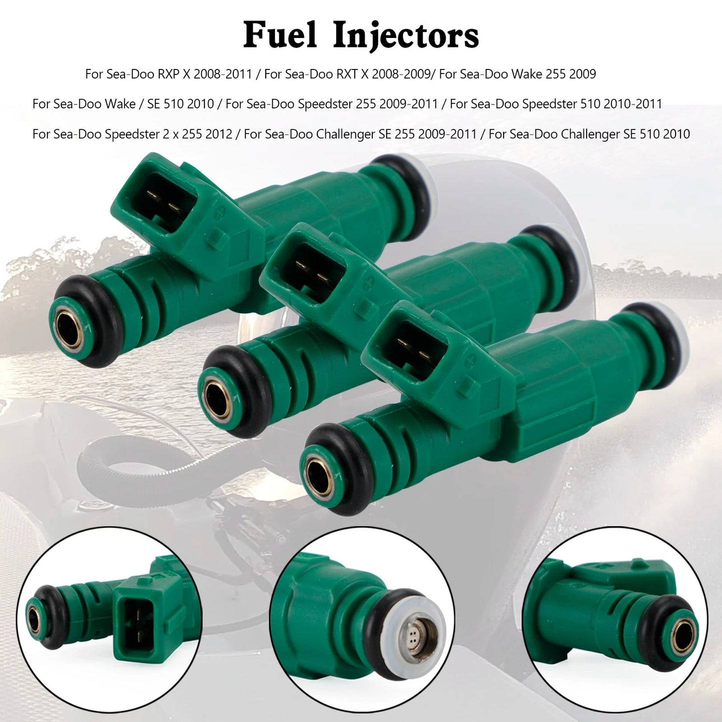 3X Fuel Injector 420874432 for Sea Doo Speedster RXP-X RXT-X (2008–2012)