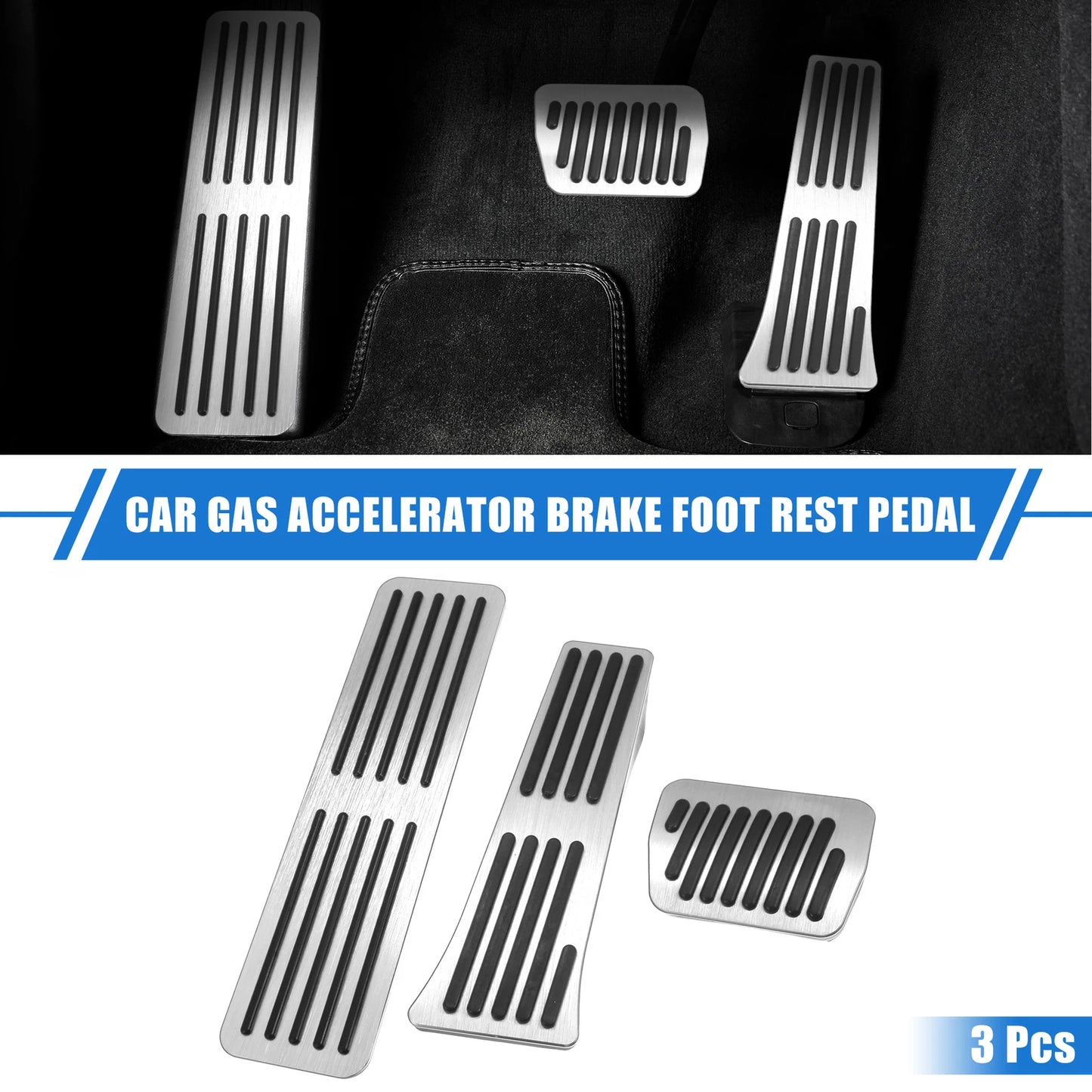 3 Pcs Gas Accelerator Brake Foot Rest Pedal for Ford Explorer (2011–2023)