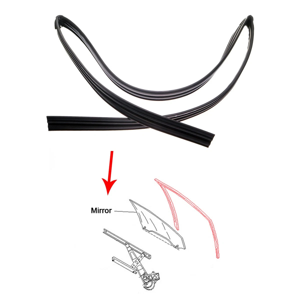 Weatherstrip Glass Run Channel for Honda City GD7 GD8 2002-2008