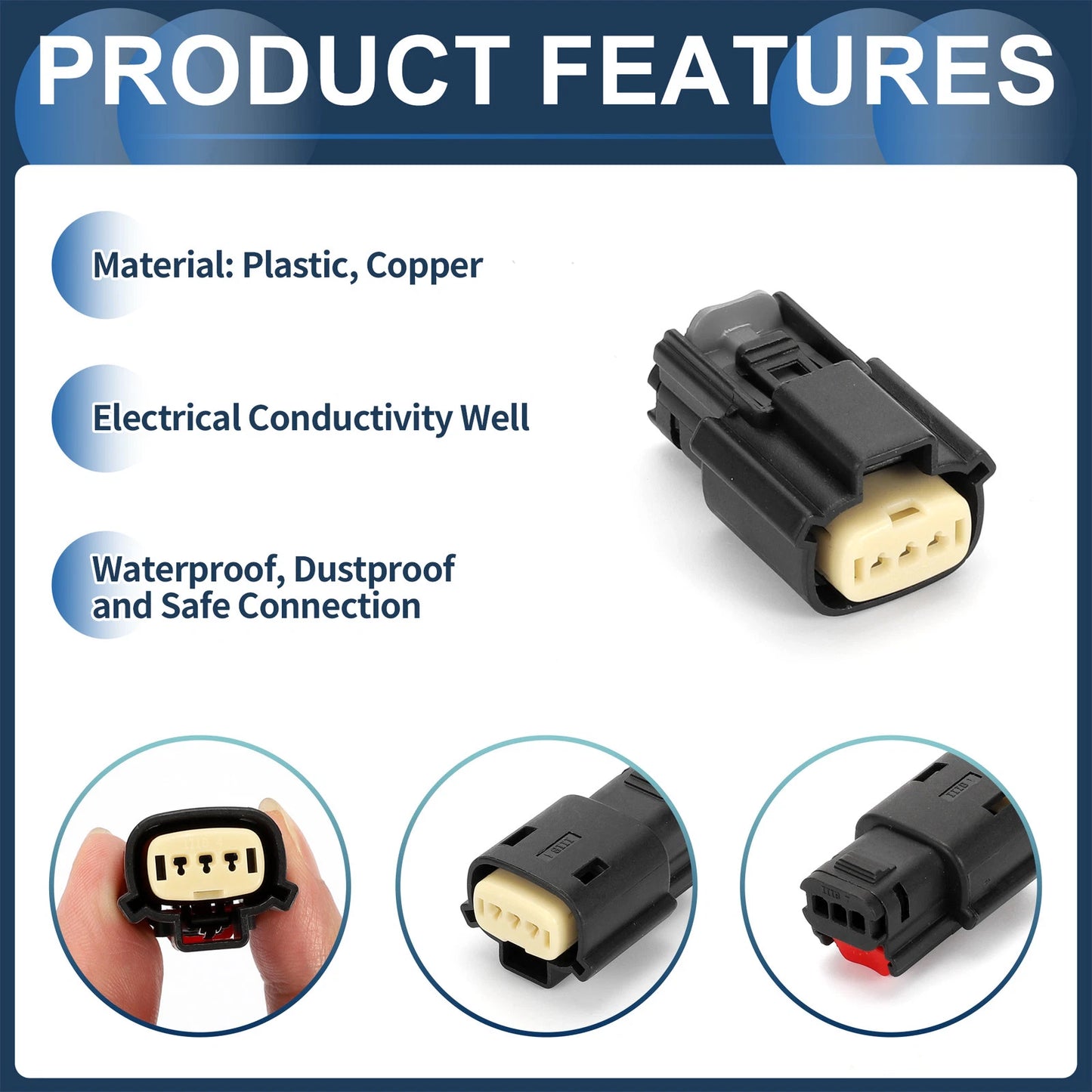 Set of 1 Ignition Coil Waterproof Connector Plug for Ford Mazda