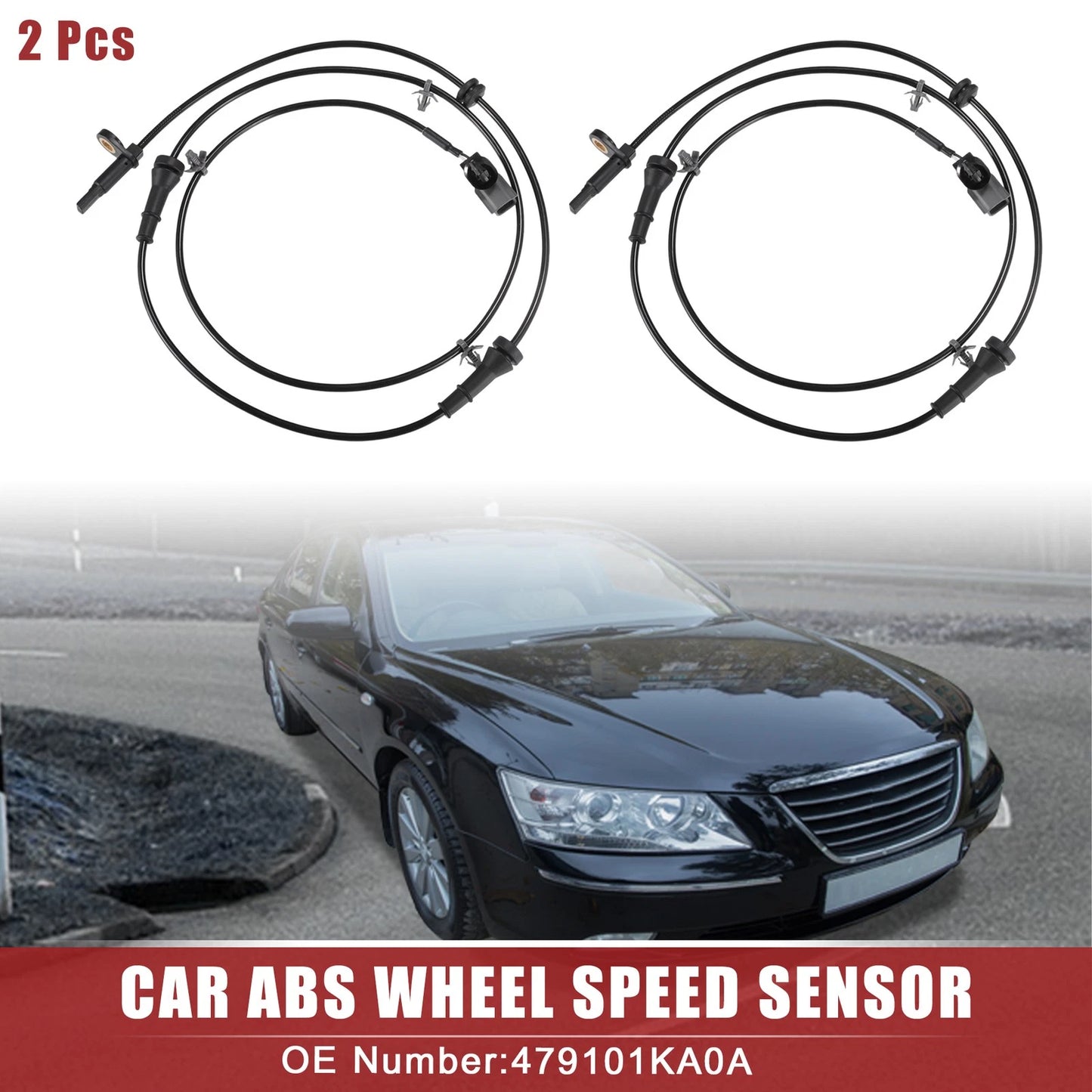 2 Pcs ABS Wheel Speed Sensor for Nissan Juke (2010–2019) No. 479101KA0A