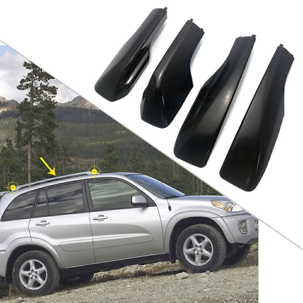4X Roof Rack Rail End Bar Cover Caps for Toyota RAV4 (2001–2005)