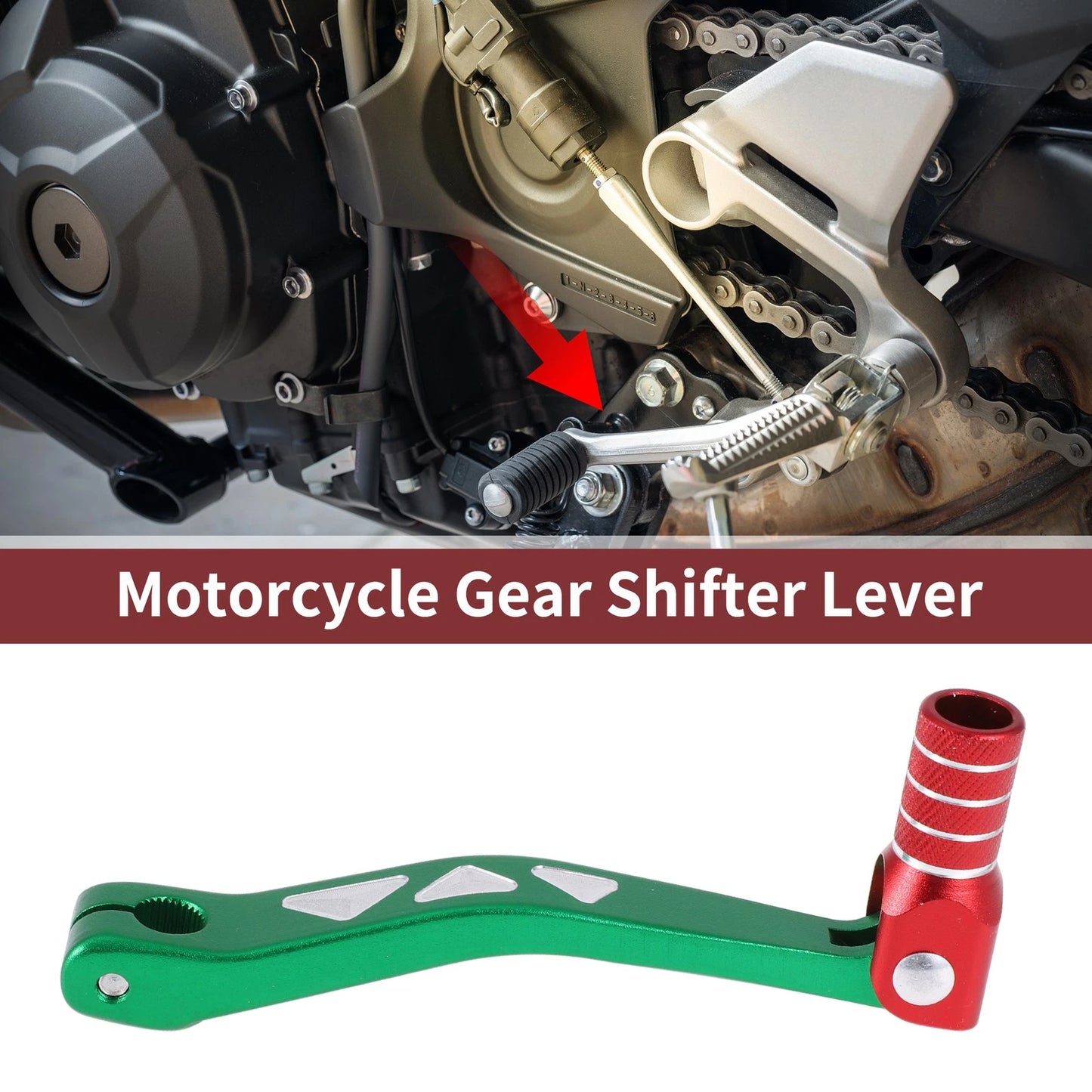 Folding Gear Shifter Levers for Yamaha TTR 50cc (2003–2023) Green Red