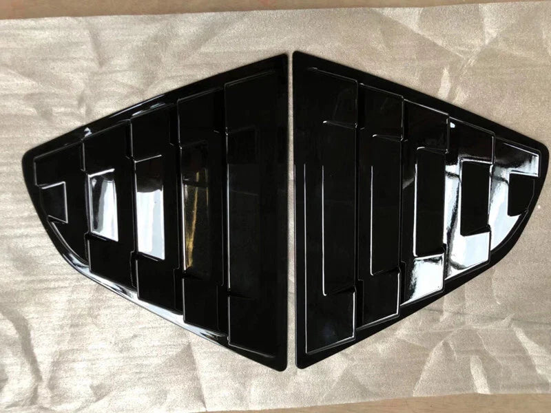 Bright Black Window Louvers Rear Vent Cover Trim 2x for Toyota Camry (2018–2023)