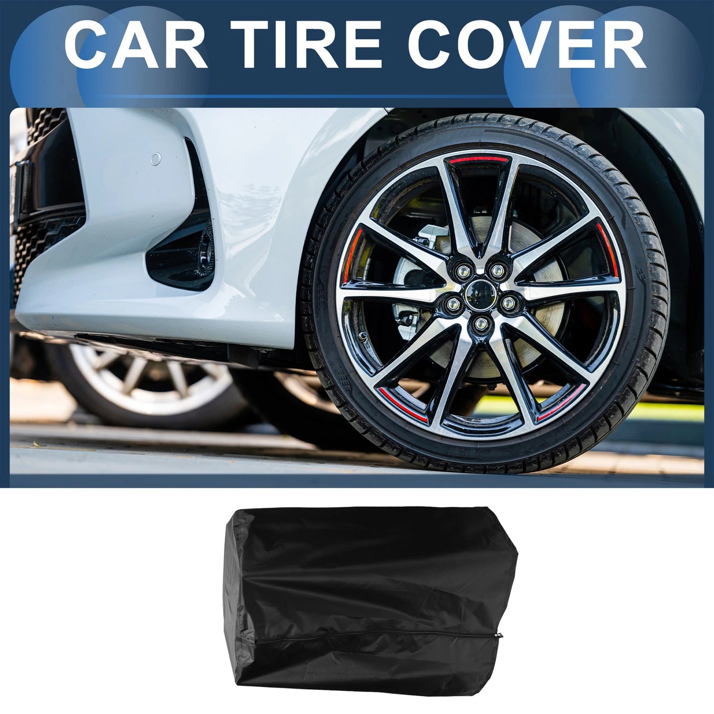 Tire Cover for Light Vehicle (73x110cm) 420D Oxford Fabric Black