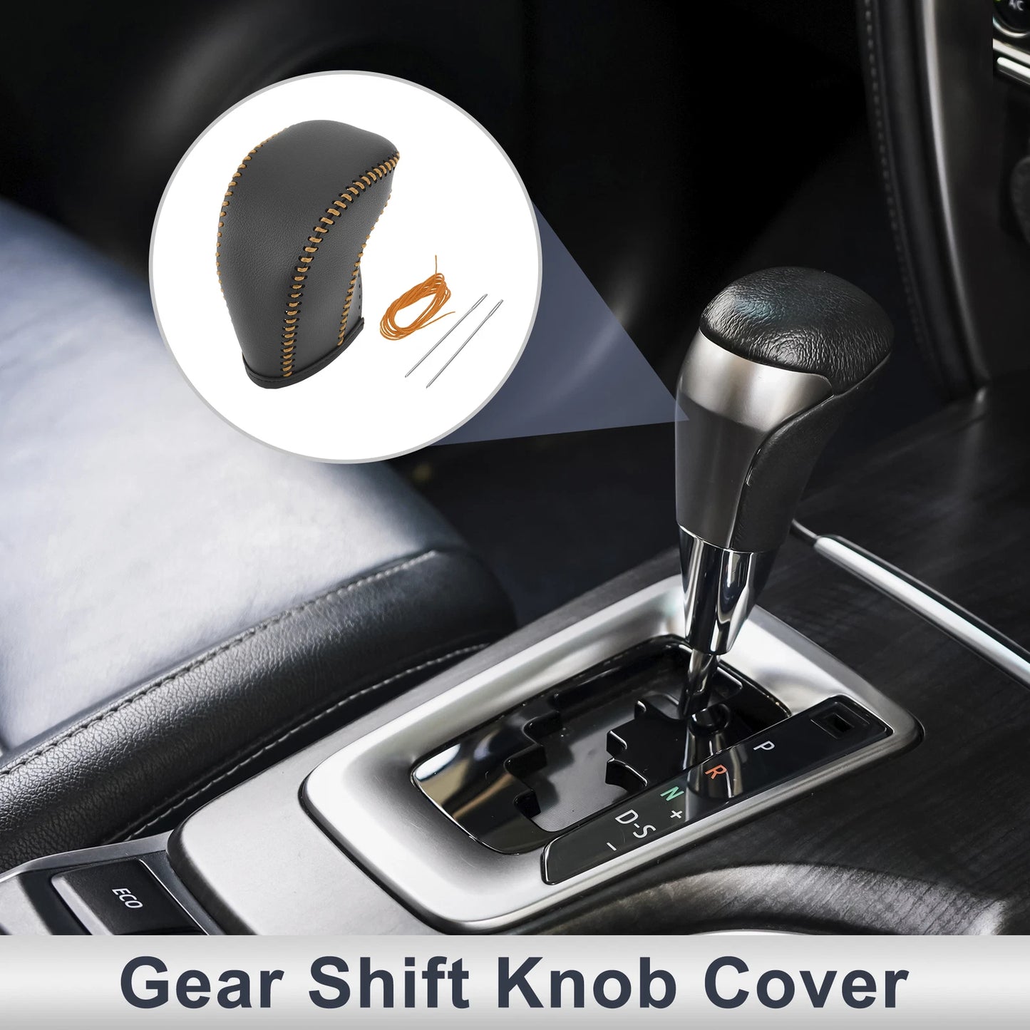 1 Pc Gear Shift Knob Cover for Toyota Tacoma (2016–2022) Black Orange