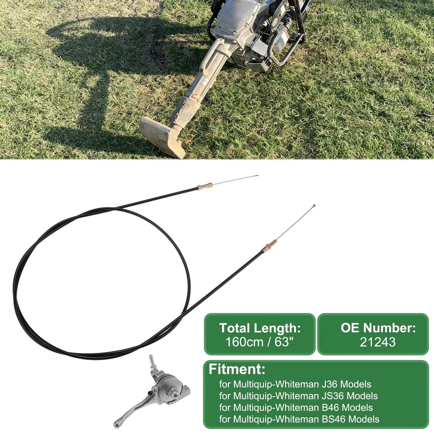 Throttle Cable for Multiquip-Whiteman J36 (Model 63") 21243