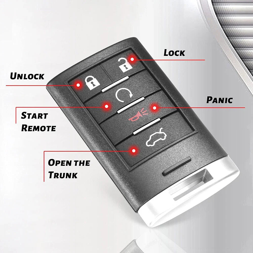 Keyless Entry Remote Key Fob 5 Button for Cadillac CTS (2008-2013)