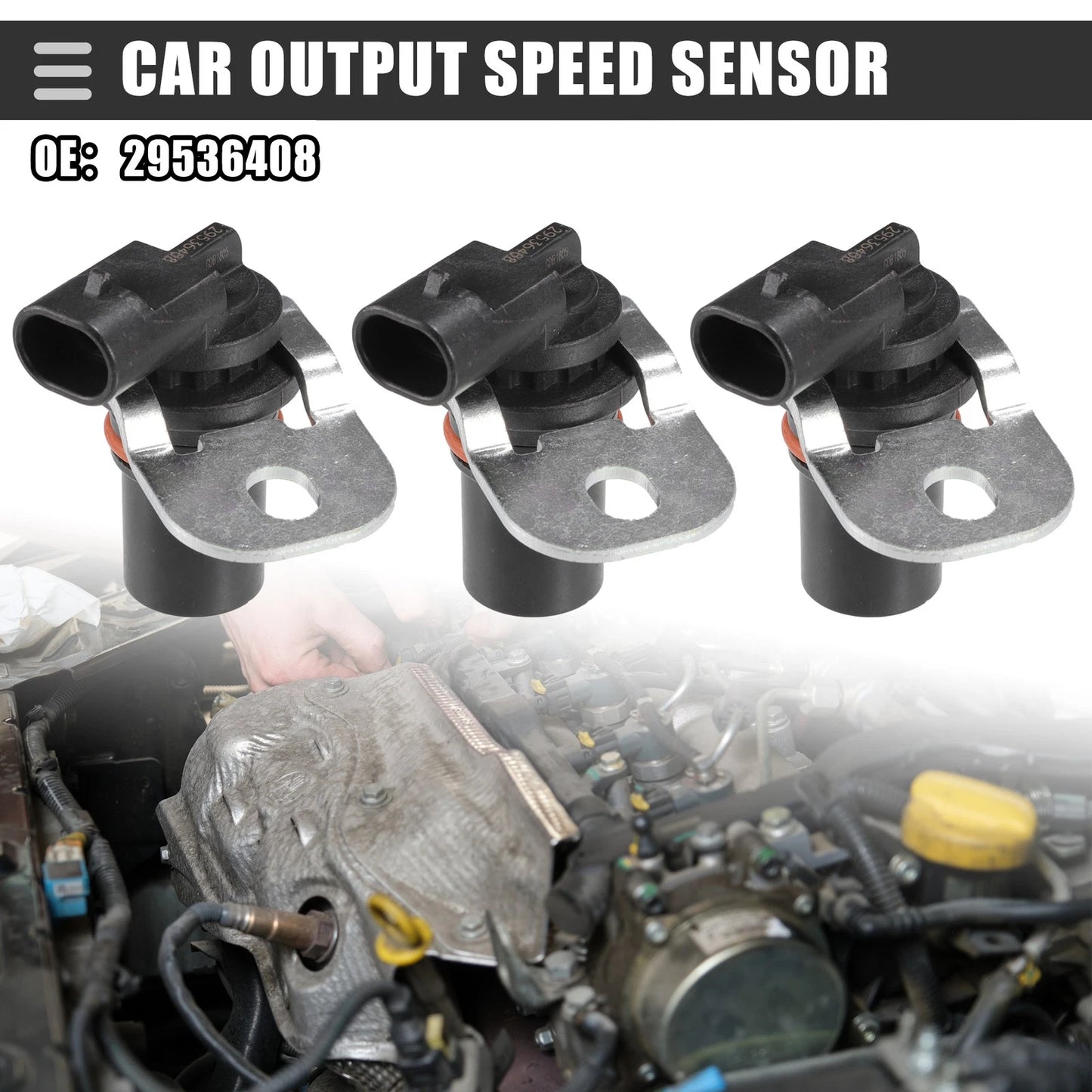 Set of 3 Speed Sensors for GMC Sierra 1500 (2002–2010) No. 29536408 Black