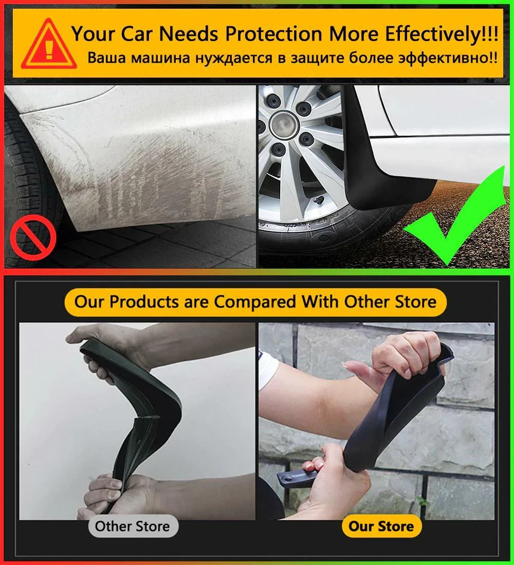 4Pcs Mud Flaps Splash Guard Mudguard Fender for Toyota Corolla (2014–2017)