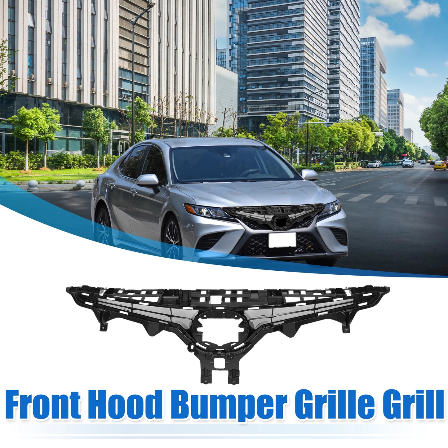 Front Hood Bumper Grille for Toyota Camry SE (2018–2020) No.5310133570 Black