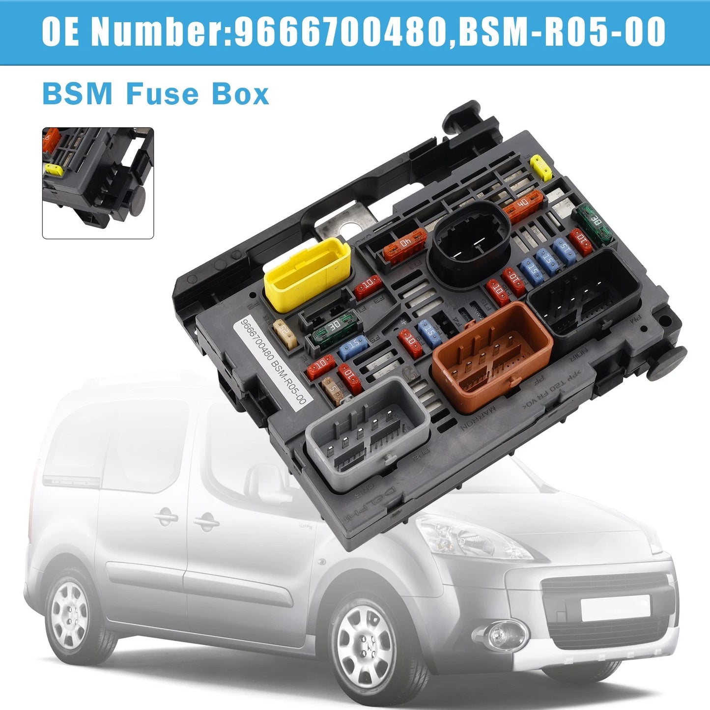 BSM Fuse Box 9666700480 for Citroen Berlingo B9 Peugeot Partner (2008–2015)