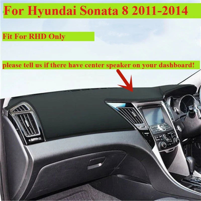 RHD Leather Dashboard Cover Dash Protector Mat for Hyundai Sonata (2011–2014)