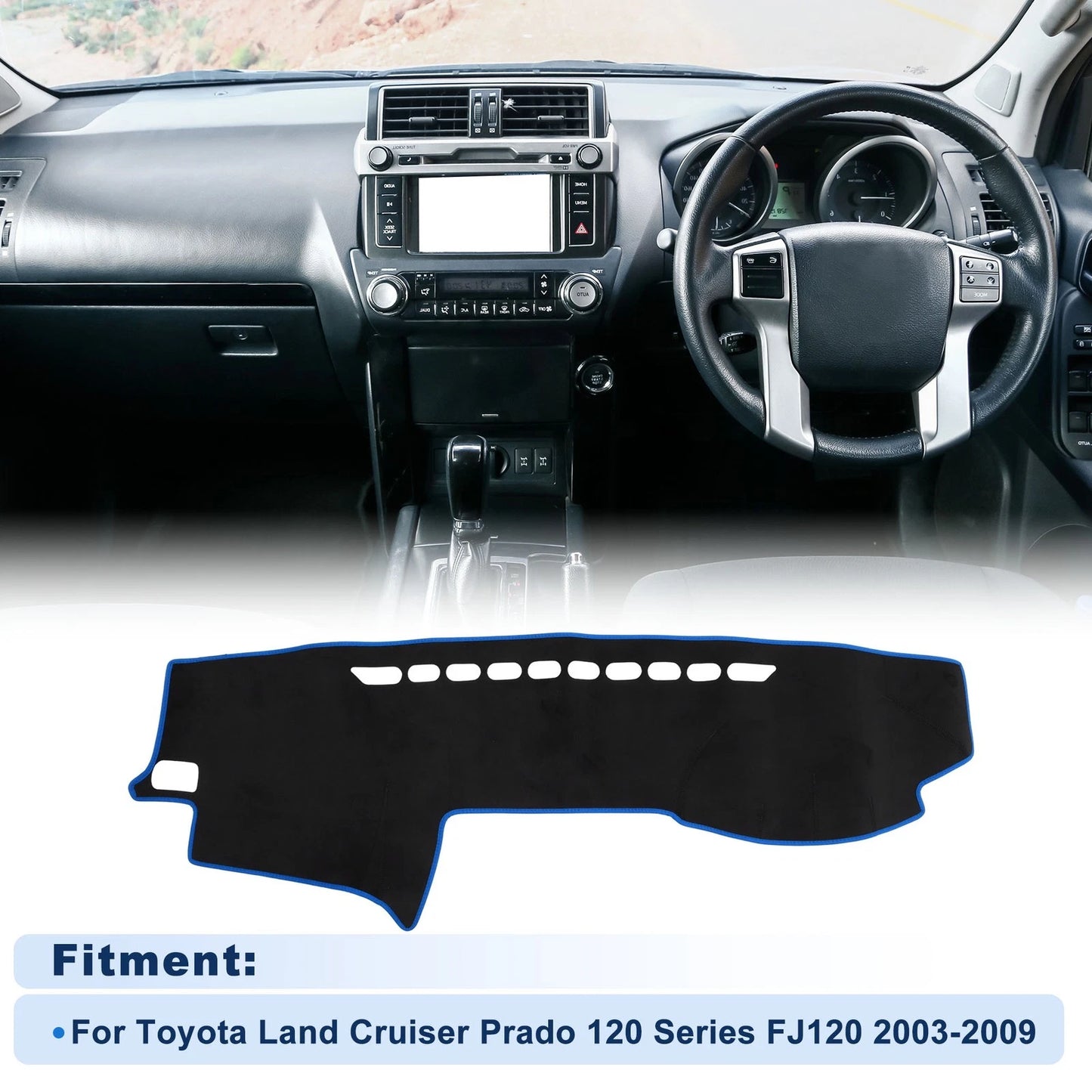 Dash Cover for Toyota Land Cruiser Prado 120 Series FJ120 (2003–2009) Flannel Set