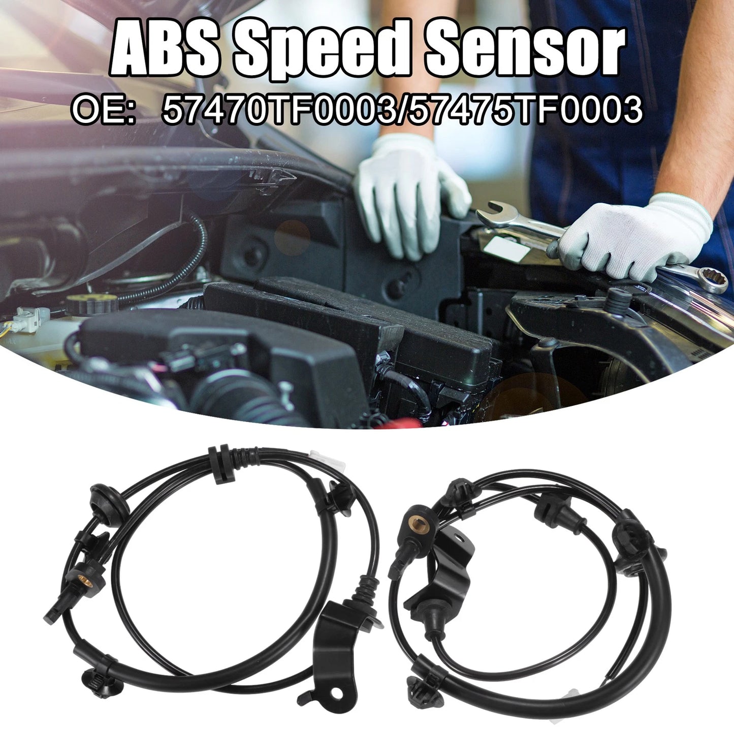 Set of 2 Rear ABS Wheel Speed Sensors for Honda Fit (2009–2013) No. 57470TF0003