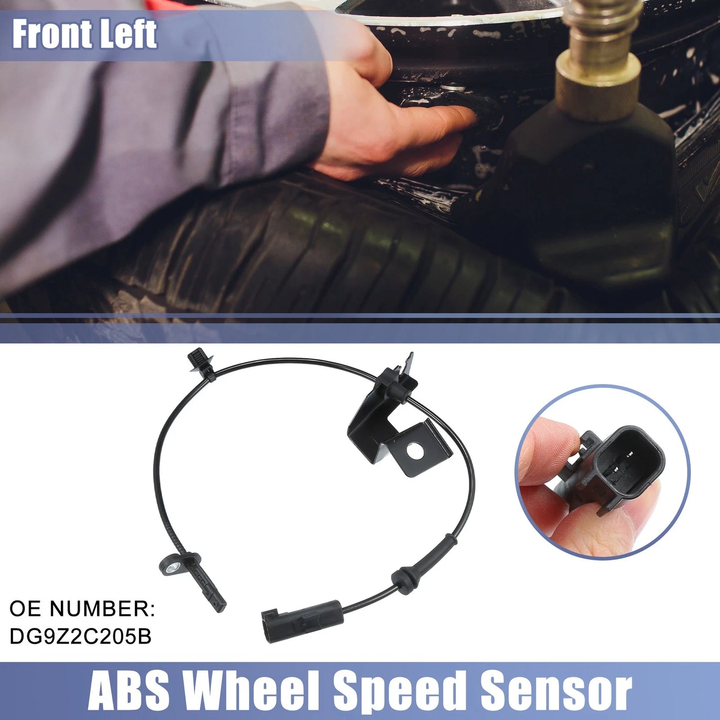 Front Left ABS Wheel Speed Sensor No.DG9Z2C205B for Ford Fusion (2013–2020)