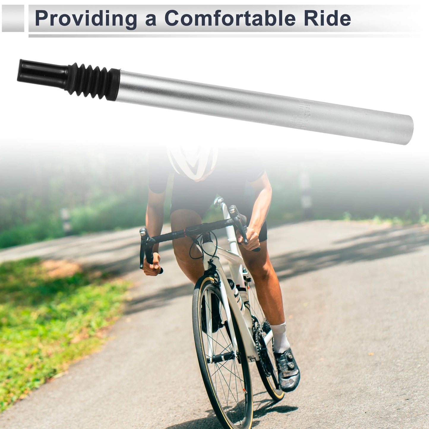 Bike Seat Post 31.8mm x 400mm for Universal Fit (Shock-absorbing)