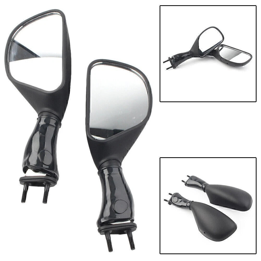 L&R Rear View Mirrors for Kawasaki Ninja 650R (2006–2008), ZX6R (1998–2002), ZX9R (1998–2003) Black
