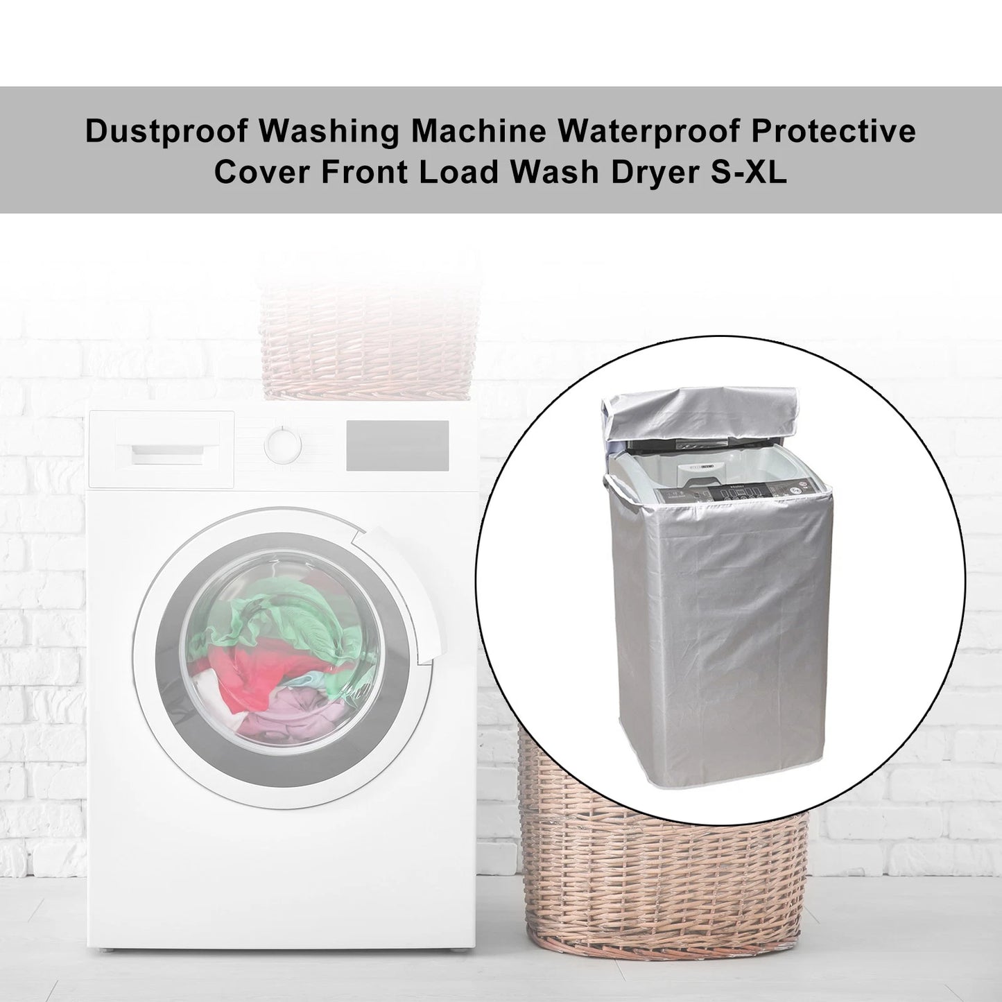 Washing Machine Cover Waterproof for Front Loading Dryer (Universal Fit)