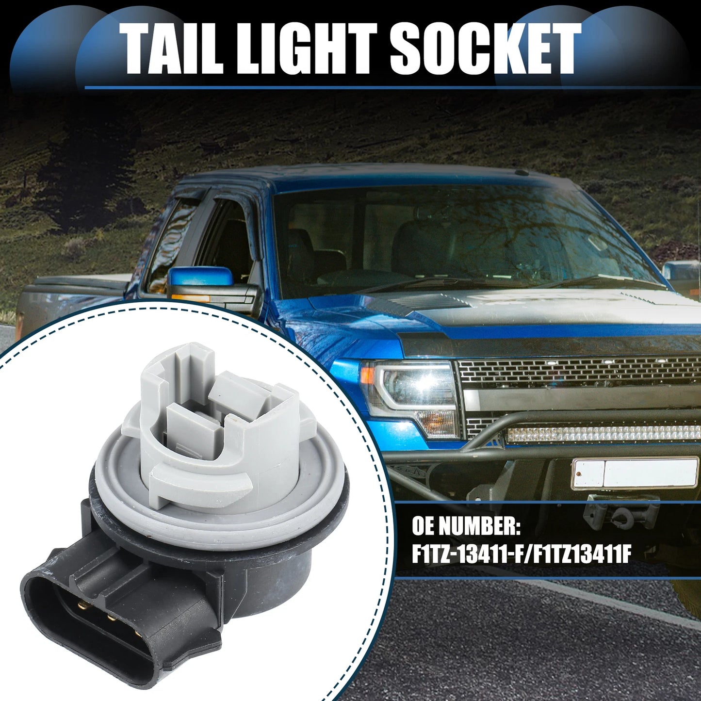 Tail Light Socket No.F1TZ-13411-F for Ford Mustang Focus F-150 (1994–2004)