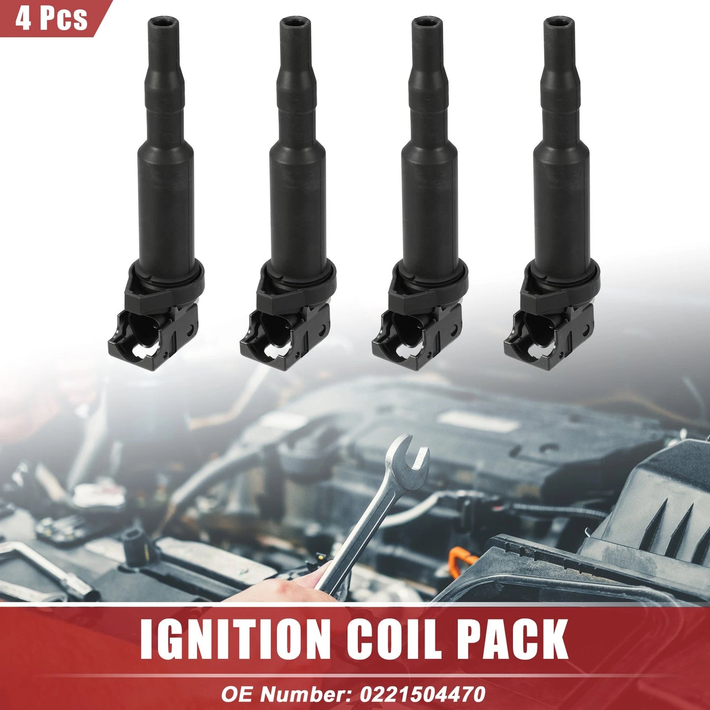 Set of 4 Ignition Coil Packs for BMW 128i (2008–2013)