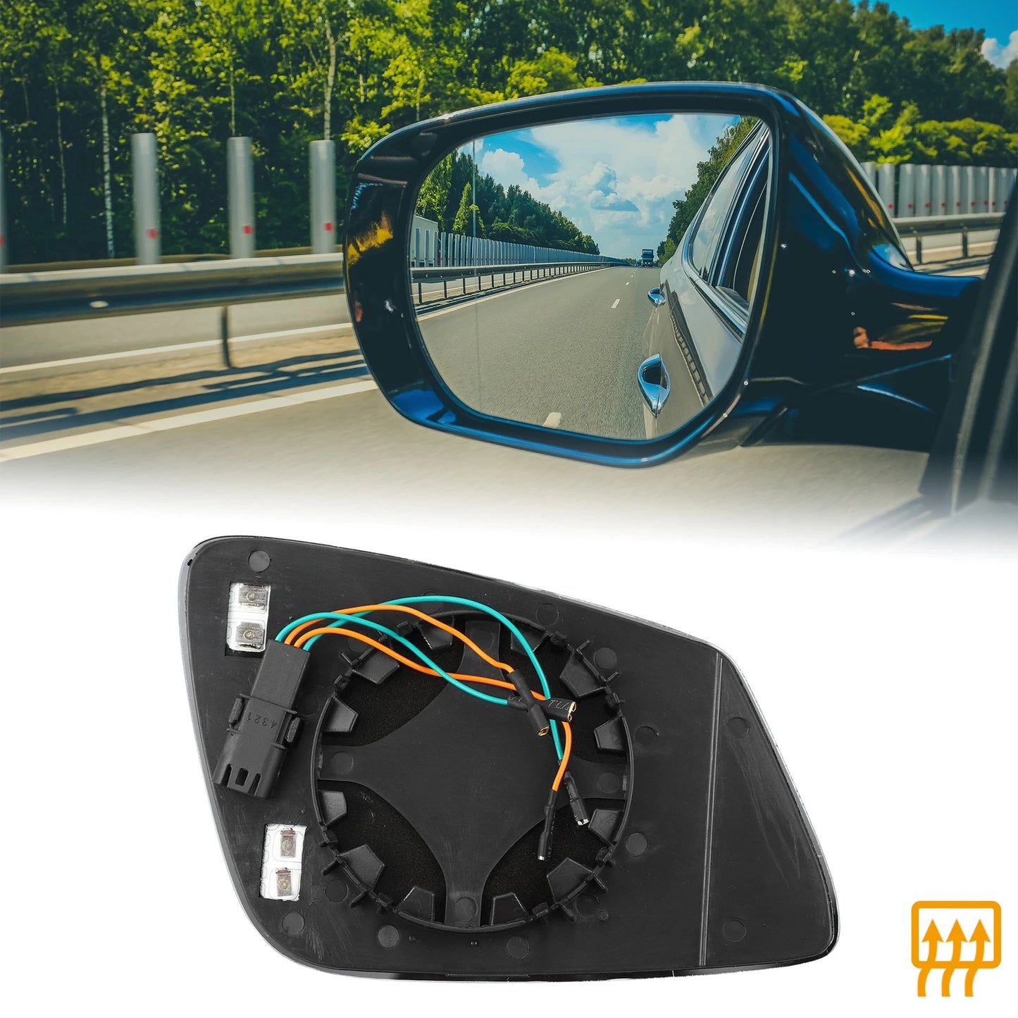 Heated Left Side Rearview Mirror Glass for BMW X1 X2 (2016–2023)