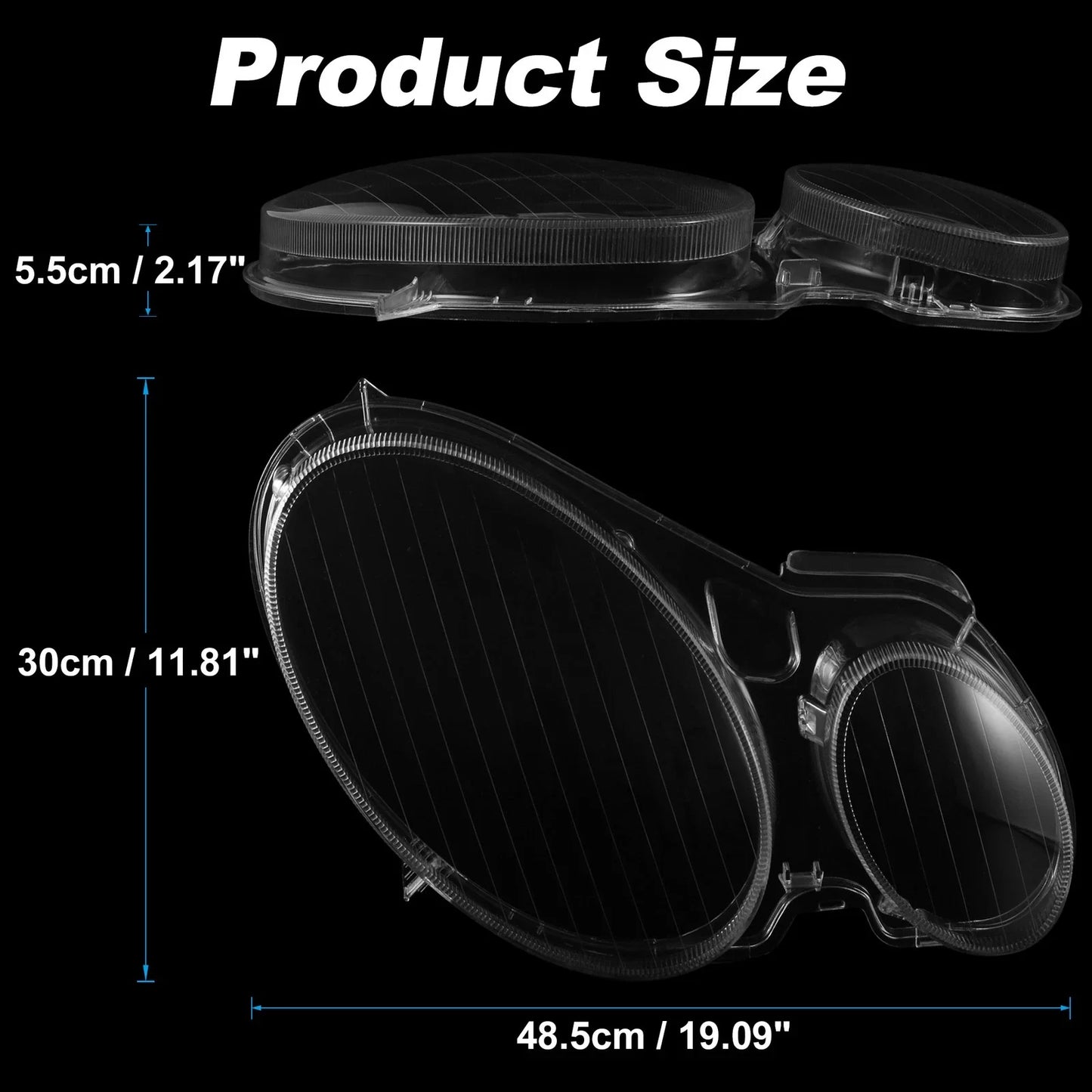 Front Headlight Lens Covers for Mercedes-Benz W211 (2002-2008)