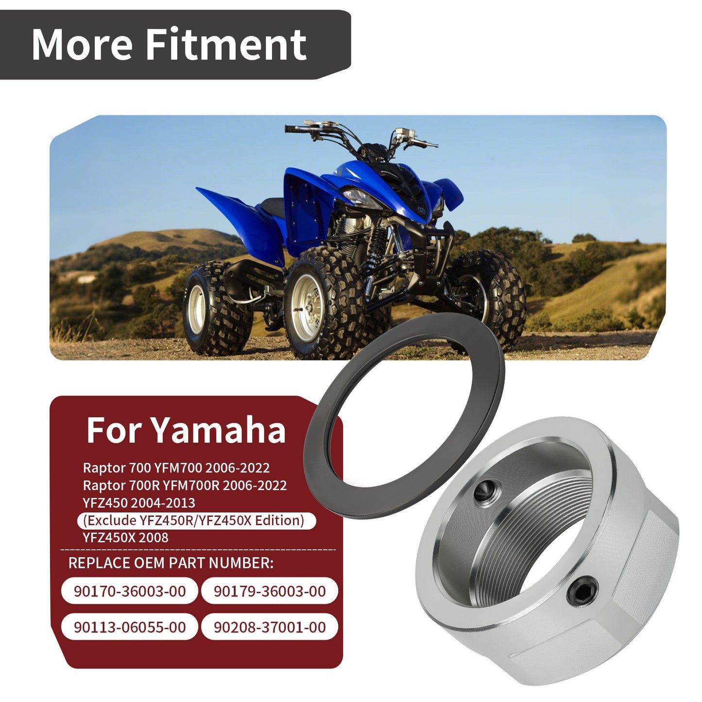 Rear Axle Nut & Washer for Yamaha Raptor 700/YFM700 (2006–2022)