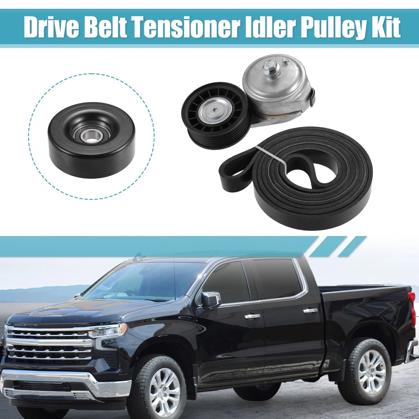 Set of 1 Drive Belt Tensioner Pulley Assembly for Chevrolet Express (2003–2023)