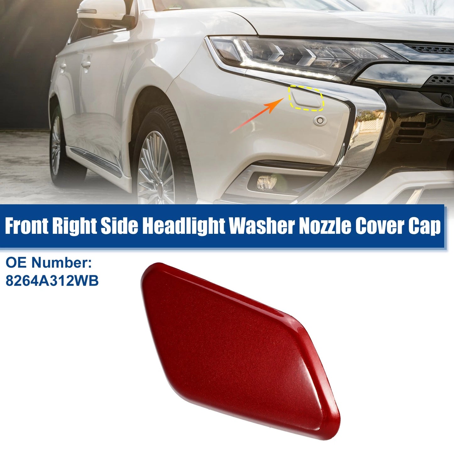 Right Front Headlight Washer Nozzle Cover for Mitsubishi Outlander (2013–2021)