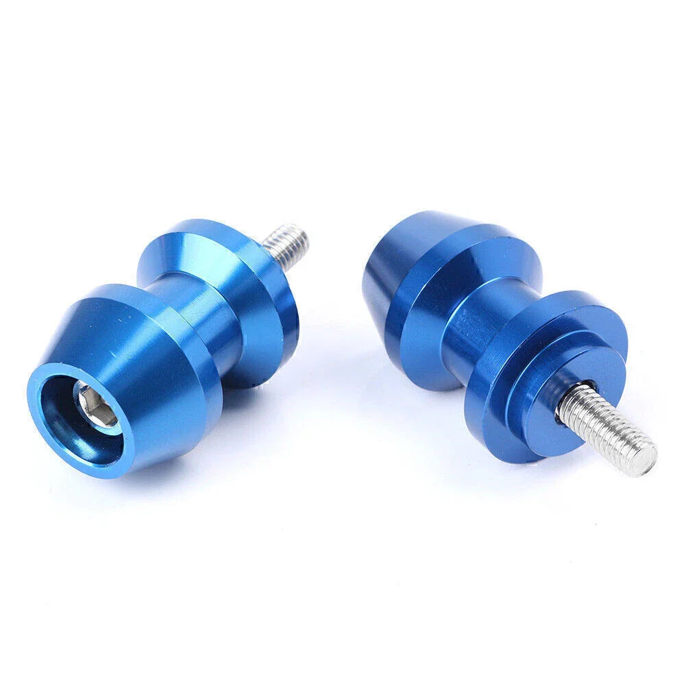 6mm Blue Swingarm Spool Sliders for Yamaha R1, XV250, R6, YZF600, FZ6, FZ8