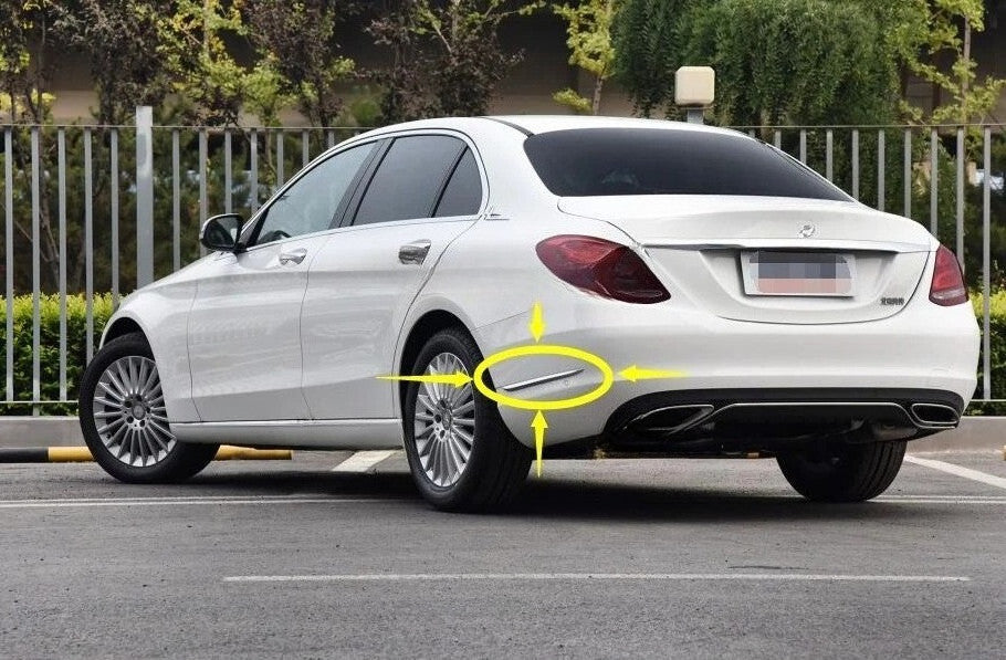 Chrome Rear Bumper Trim for Mercedes C-Class W205 (2015–2018)