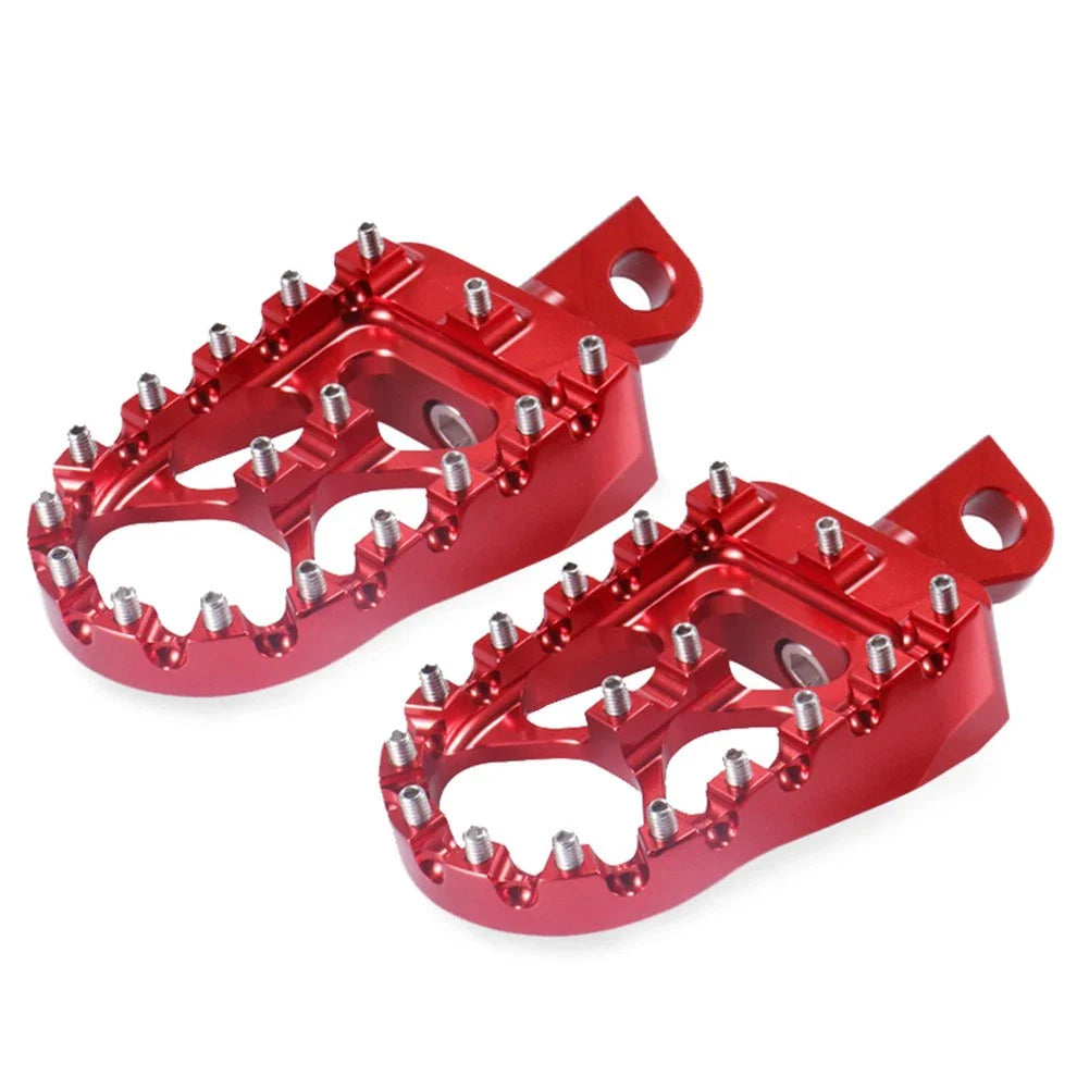 CNC Wide Foot Pegs for Harley Sportster Softail - Red Pair