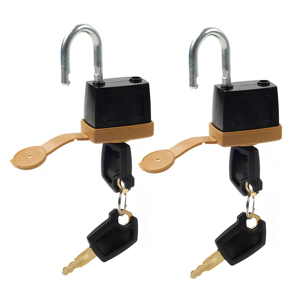 Fuel Cap Cover Lock & Padlock with 2 Keys for Caterpillar CAT