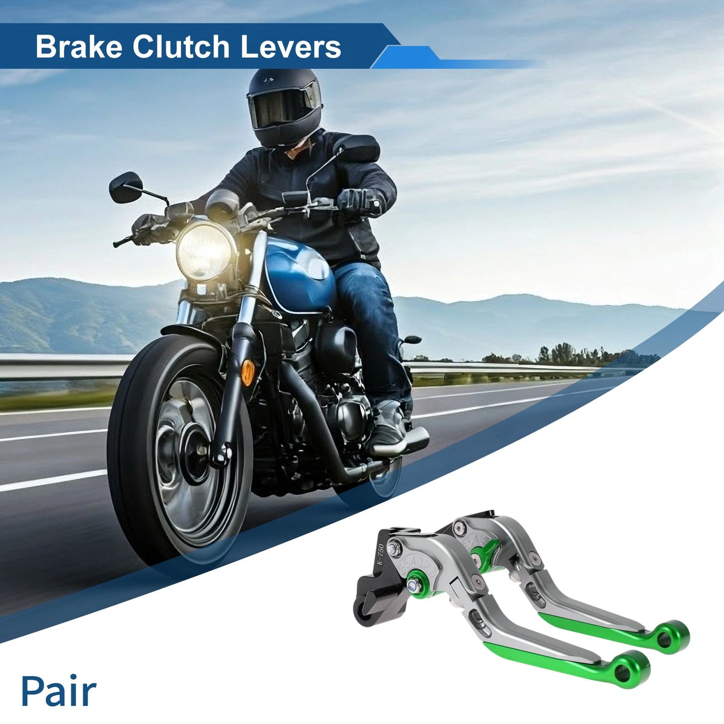 Adjustable Brake Clutch Levers for Kawasaki Ninja 650R (2012–2018) Titanium Green
