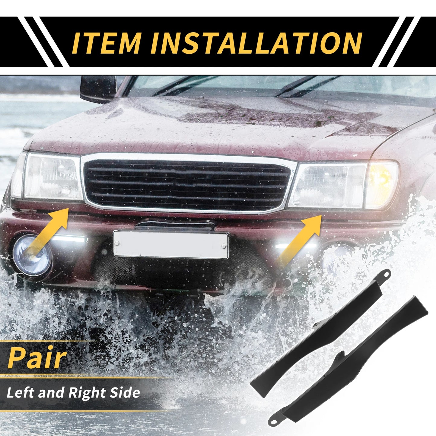Pair Front Bumper Grille Headlight Filler for Toyota Tacoma (2005–2011) No. 5251204901