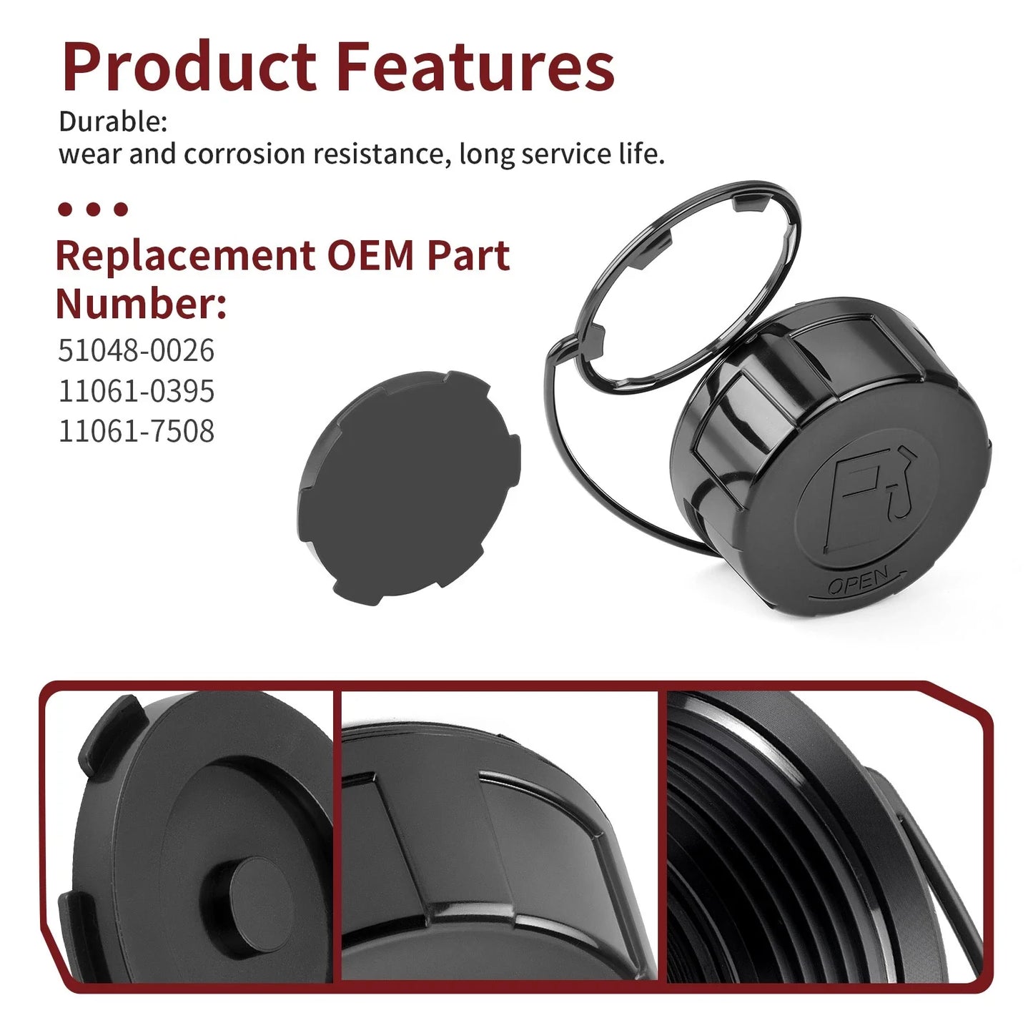 Gas Fuel Tank Cap & Gasket for Kawasaki Mule 600/610 (2011–2016)