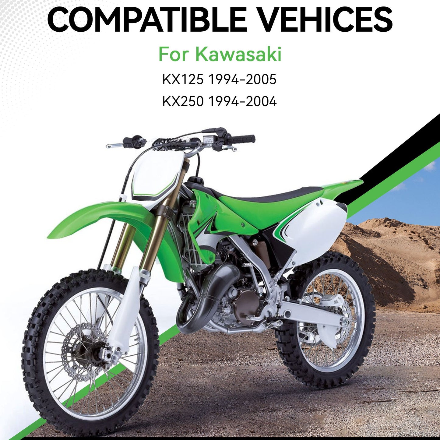 Set of 2 Radiator Louver Grille Shrouds for Kawasaki KX125 KX250 (1994–2005)