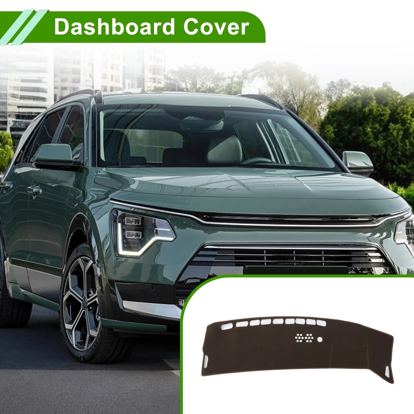 Dashboard Cover for Kia Niro (EV/PHEV/HEV) (2023–2025) Polyester Brown
