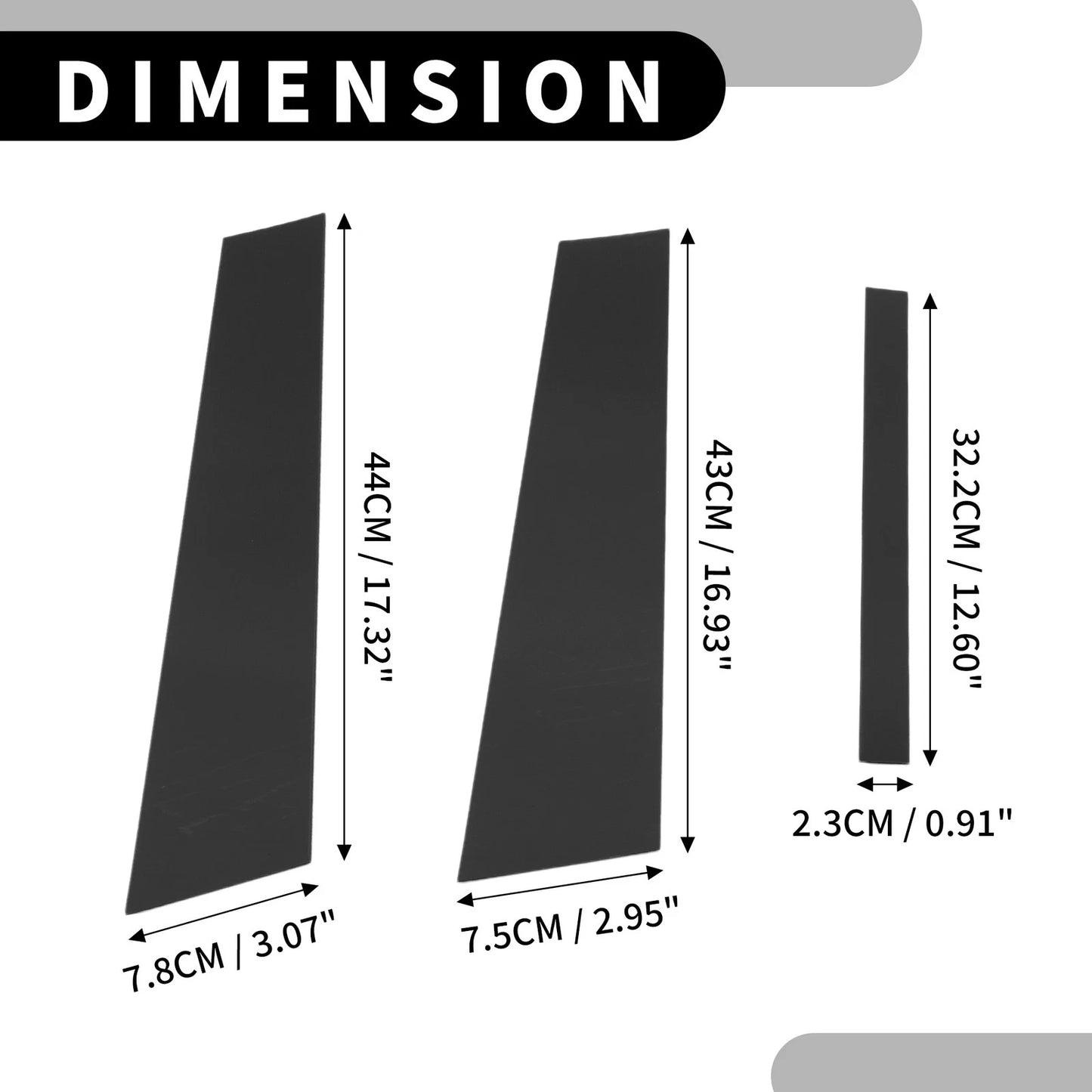 6X Car Pillar Window Trim Cover for BMW 3 Series E90 (2005–2012) Black