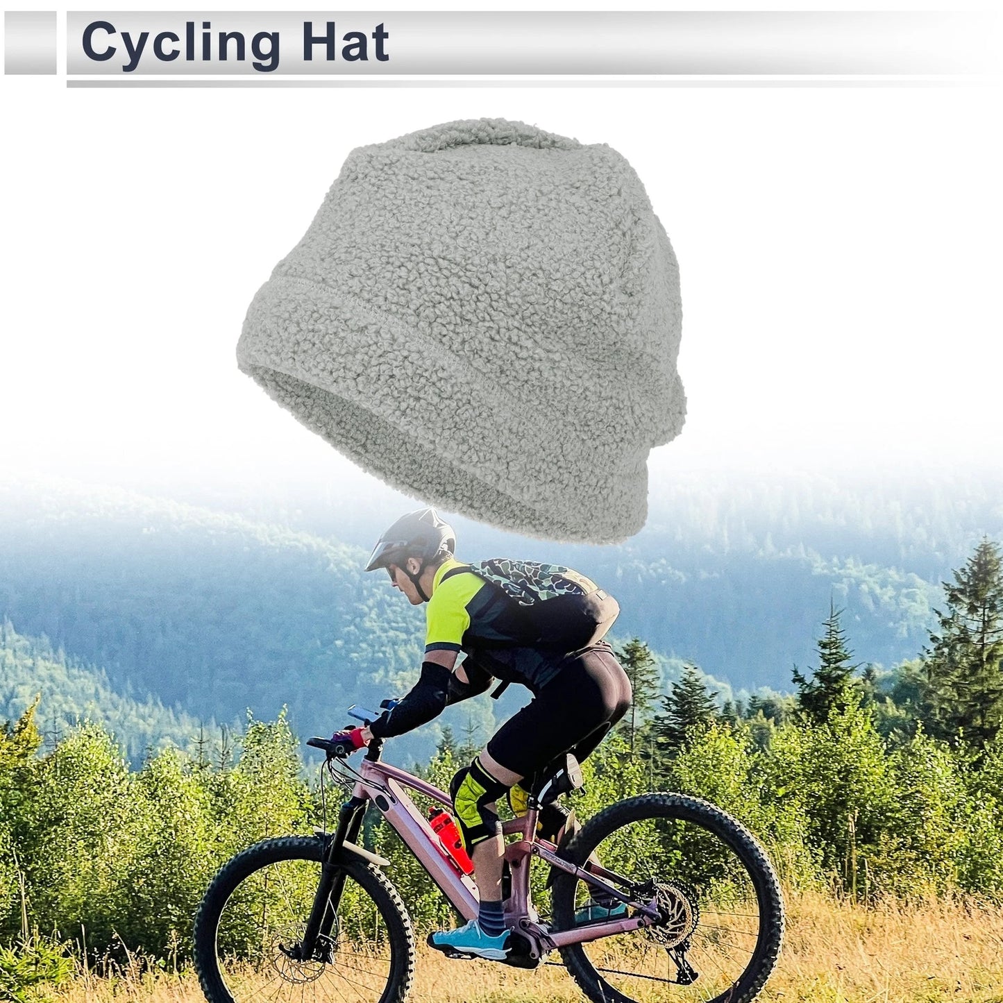 Cycling Hat for Universal Fit (1 Pcs) - Light Gray Polar Fleece
