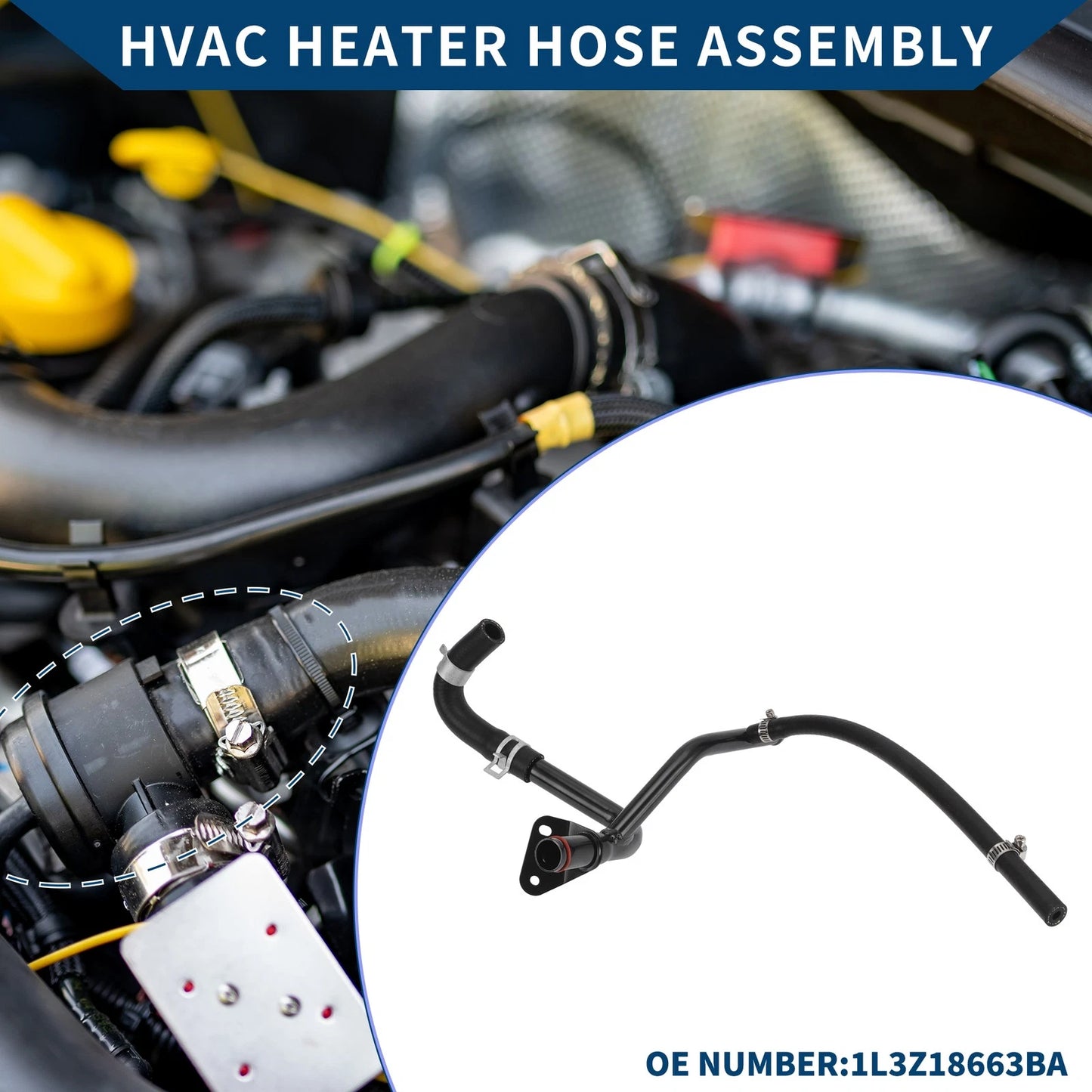 HVAC Heater Hose Assembly for Ford E-150 Club Wagon (2001–2005) No. 1L3Z18663BA