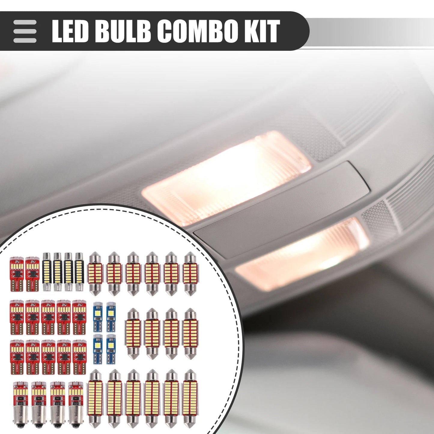 Set of 1 LED Dome Kit Interior Lights for Car (T10, 17/26/30/31/36/41mm)