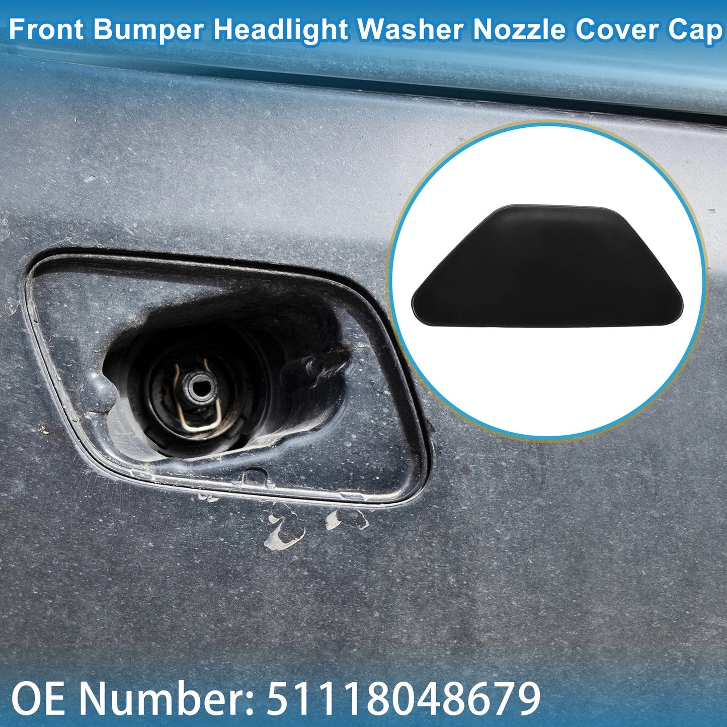 Front Left Washer Nozzle Cover Cap No. 51118048679 for BMW 528i (2011–2016)
