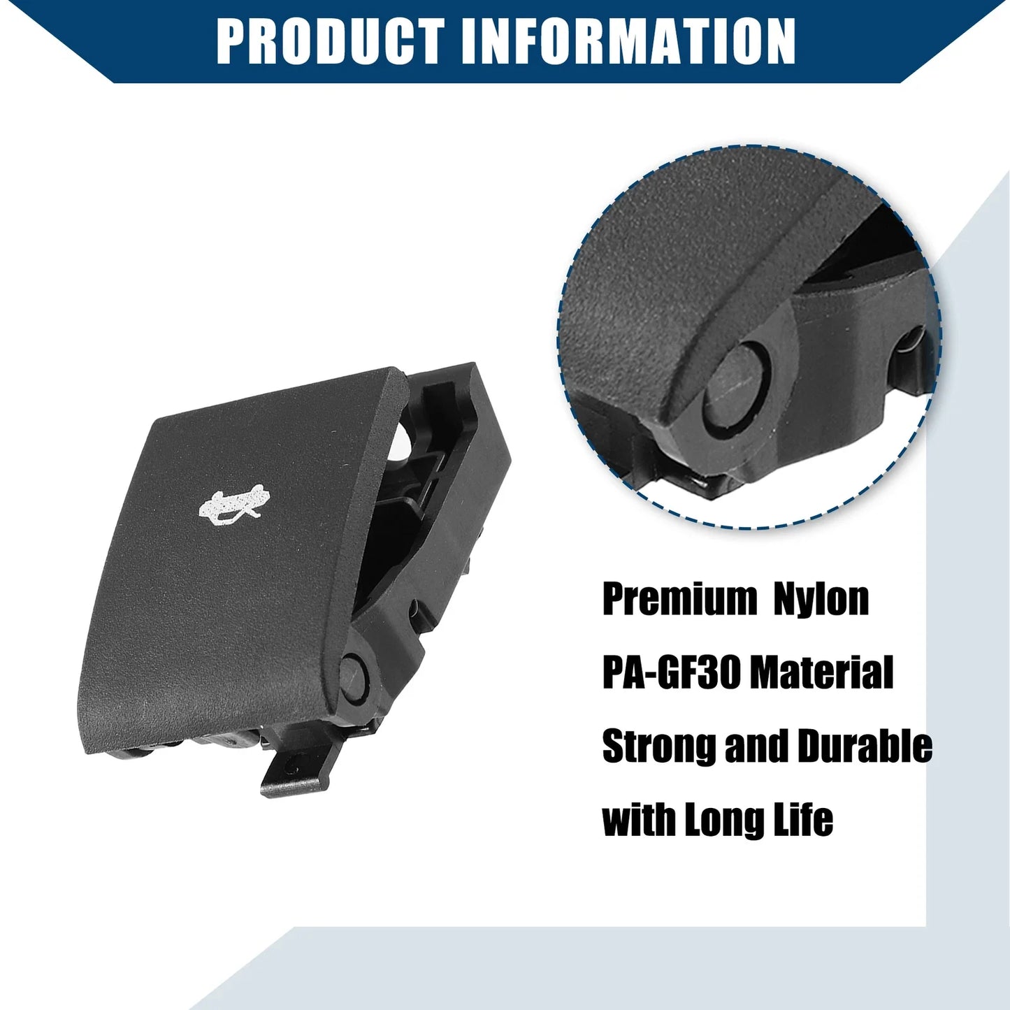 Inner Hood Release Handle for Dodge Ram Pickup Black (2010-2018)