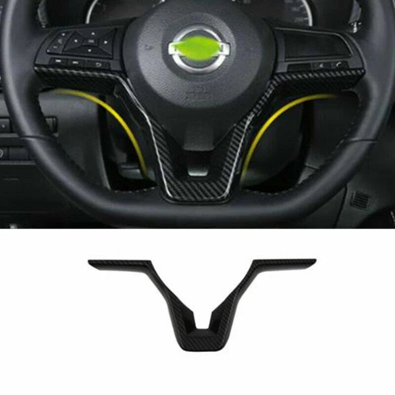 Carbon Fiber Steering Wheel Decor Cover Trim for Nissan Sentra (2020–2021)