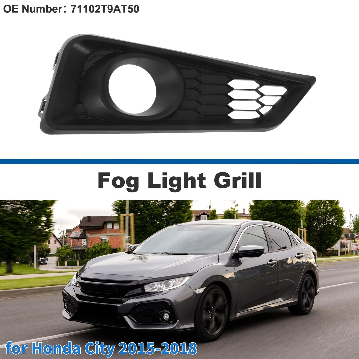 Front Right Fog Light Grill No. 71102T9AT50 for Honda City (2015–2018)